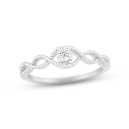 Diamond Twist Promise Ring 1/20 ct tw 10K White Gold