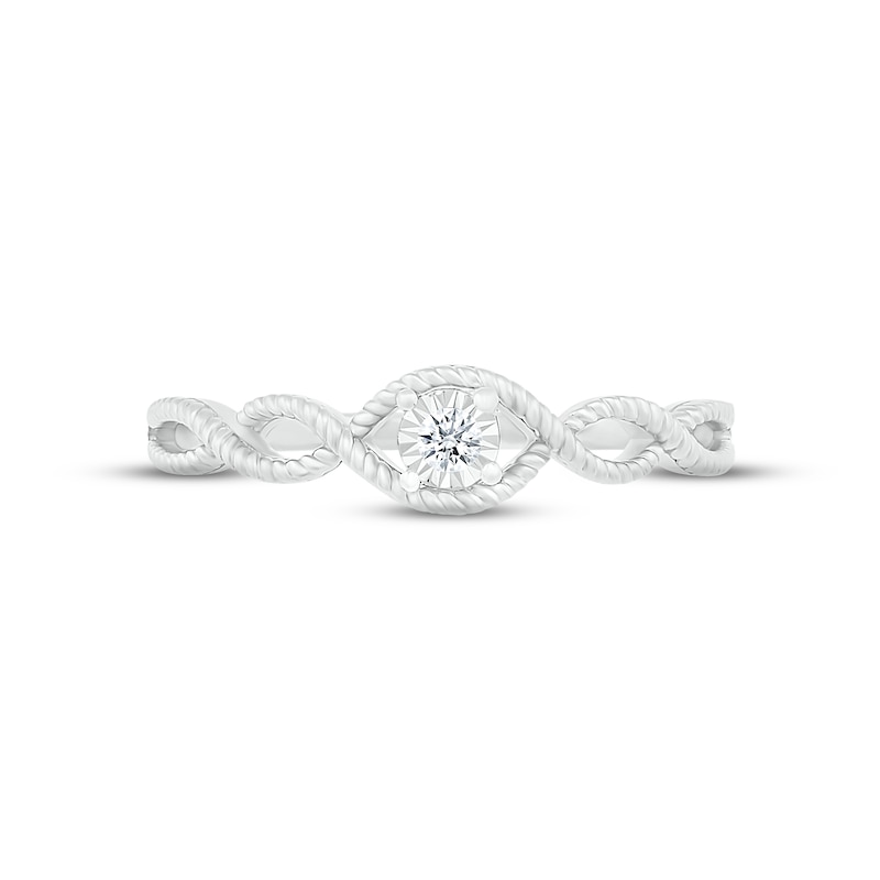 Diamond Twist Promise Ring 1/20 ct tw Round-cut 10K White Gold