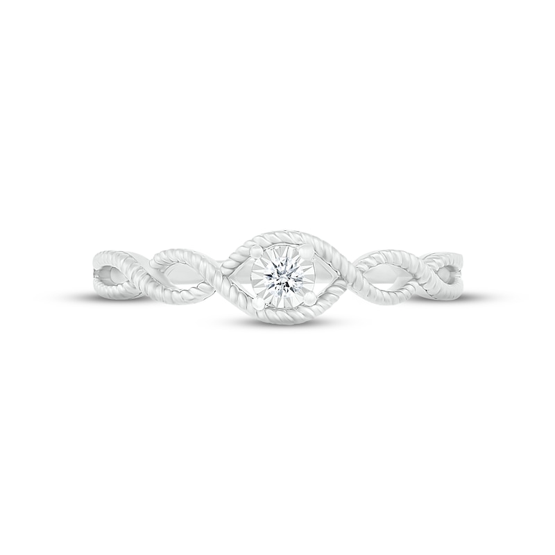 Main Image 2 of Diamond Twist Promise Ring 1/20 ct tw 10K White Gold