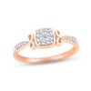 Thumbnail Image 0 of Diamond Cushion Filigree Promise Ring 1/8 ct tw Round-cut 10K Rose Gold