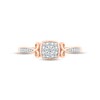 Thumbnail Image 1 of Diamond Cushion Filigree Promise Ring 1/8 ct tw Round-cut 10K Rose Gold
