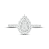 Thumbnail Image 1 of Diamond Pear Halo Promise Ring 1/10 ct tw Round-cut Sterling Silver