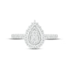 Thumbnail Image 2 of Multi-Diamond Pear-Shaped Halo Promise Ring 1/10 ct tw Sterling Silver