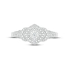 Thumbnail Image 2 of Diamond Accent Beaded Cushion Frame Promise Ring Sterling Silver