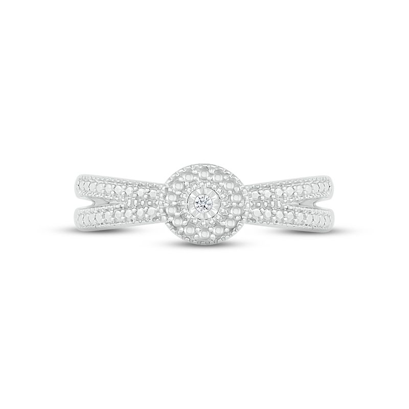 Main Image 2 of Diamond Accent Split Shank Promise Ring Sterling Silver