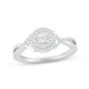 Thumbnail Image 1 of Diamond Double Halo Promise Ring 1/6 ct tw Sterling Silver
