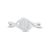 Thumbnail Image 2 of Multi-Diamond Cushion-Shaped Twist Promise Ring 1/10 ct tw Sterling Silver