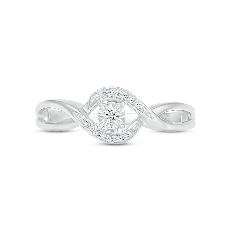 Main Image 2 of Diamond Twist Promise Ring 1/15 ct tw Sterling Silver