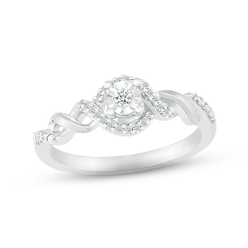 Main Image 1 of Diamond Twist Promise Ring 1/10 ct tw Sterling Silver
