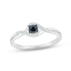 Thumbnail Image 0 of Black & White Diamond Promise Ring 1/15 ct tw Round-cut Sterling Silver