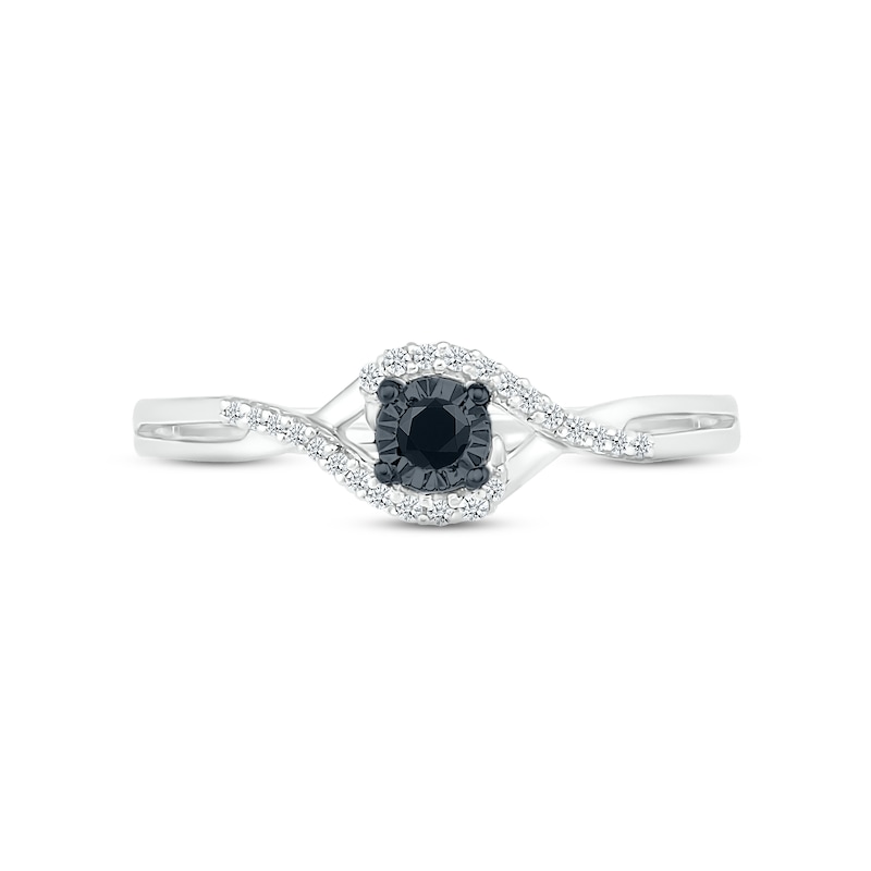 Main Image 2 of Black & White Diamond Promise Ring 1/15 ct tw Sterling Silver