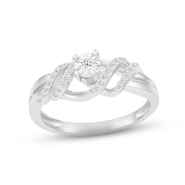 Diamond Double Twist Promise Ring 1/5 ct tw Sterling Silver