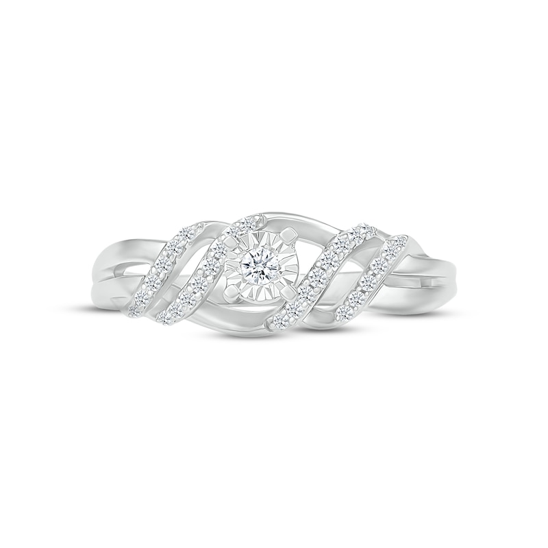 Main Image 2 of Diamond Double Twist Promise Ring 1/5 ct tw Sterling Silver