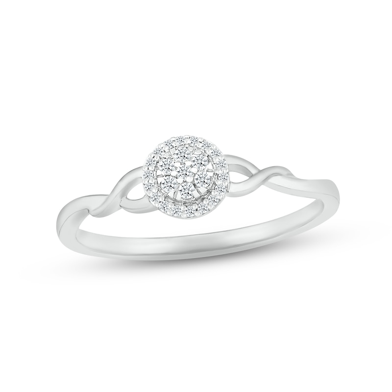 Main Image 1 of Multi-Diamond Promise Ring 1/15 ct tw 10K White Gold