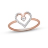 Diamond Heart Ring 1/10 ct tw Round-cut 10K Rose Gold