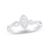 Thumbnail Image 0 of Multi-Diamond Marquise Promise Ring 1/10 ct tw Baguette & Round-cut Sterling Silver