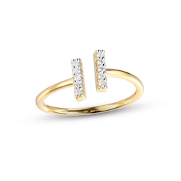 Diamond Deconstructed Ring 1/10 ct tw Round-cut 10K Yellow Gold