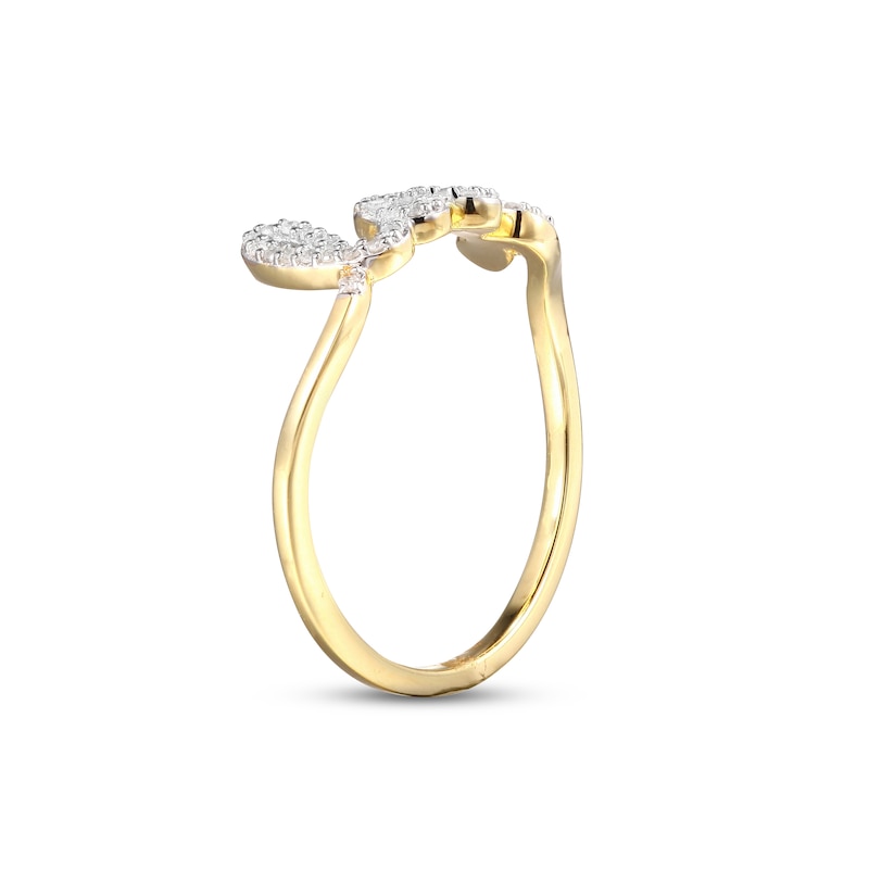 Main Image 2 of Diamond Script &quot;Love&quot; Ring 1/8 ct tw Round-cut 10K Yellow Gold