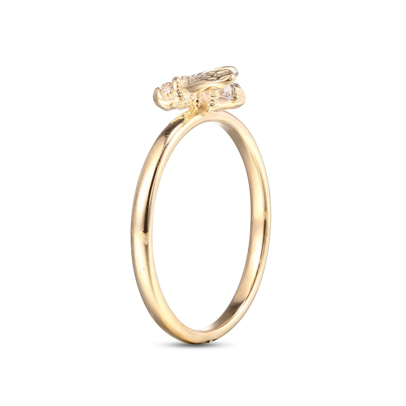 Main Image 2 of Diamond Bee Ring 10K Yellow Gold