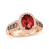 Le Vian Chocolate Waterfall Garnet Ring 3/4 ct tw Diamonds 14K Strawberry Gold