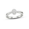 Multi-Diamond Oval Halo Promise Ring 1/6 ct tw Round-cut Sterling Silver