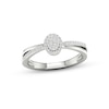 Thumbnail Image 1 of Multi-Diamond Oval Halo Promise Ring 1/6 ct tw Sterling Silver