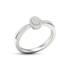 Thumbnail Image 2 of Multi-Diamond Oval Halo Promise Ring 1/6 ct tw Sterling Silver