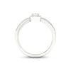 Thumbnail Image 4 of Diamond Cushion Halo Promise Ring 1/6 ct tw Sterling Silver