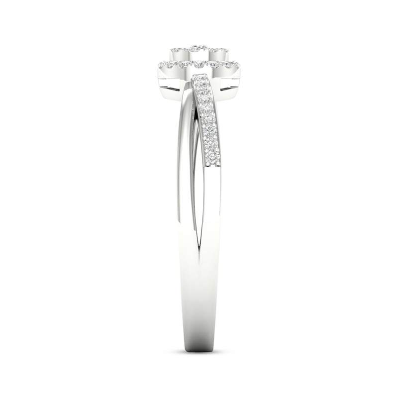 Main Image 3 of Diamond Halo Promise Ring 1/6 ct tw Sterling Silver