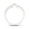 Thumbnail Image 3 of Diamond Halo Promise Ring 1/6 ct tw Round-cut Sterling Silver