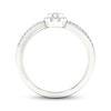 Thumbnail Image 4 of Diamond Halo Promise Ring 1/6 ct tw Sterling Silver