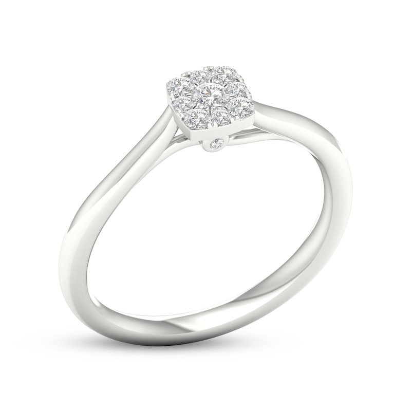 Main Image 2 of Multi-Diamond Cushion Promise Ring 1/6 ct tw Sterling Silver