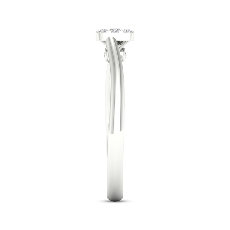 Main Image 3 of Multi-Diamond Cushion Promise Ring 1/6 ct tw Sterling Silver