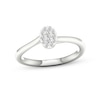 Thumbnail Image 0 of Multi-Diamond Center Oval Promise Ring 1/6 ct tw Round-cut Sterling Silver