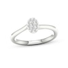 Thumbnail Image 1 of Multi-Diamond Oval Promise Ring 1/6 ct tw Sterling Silver