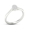 Thumbnail Image 1 of Multi-Diamond Center Oval Promise Ring 1/6 ct tw Round-cut Sterling Silver