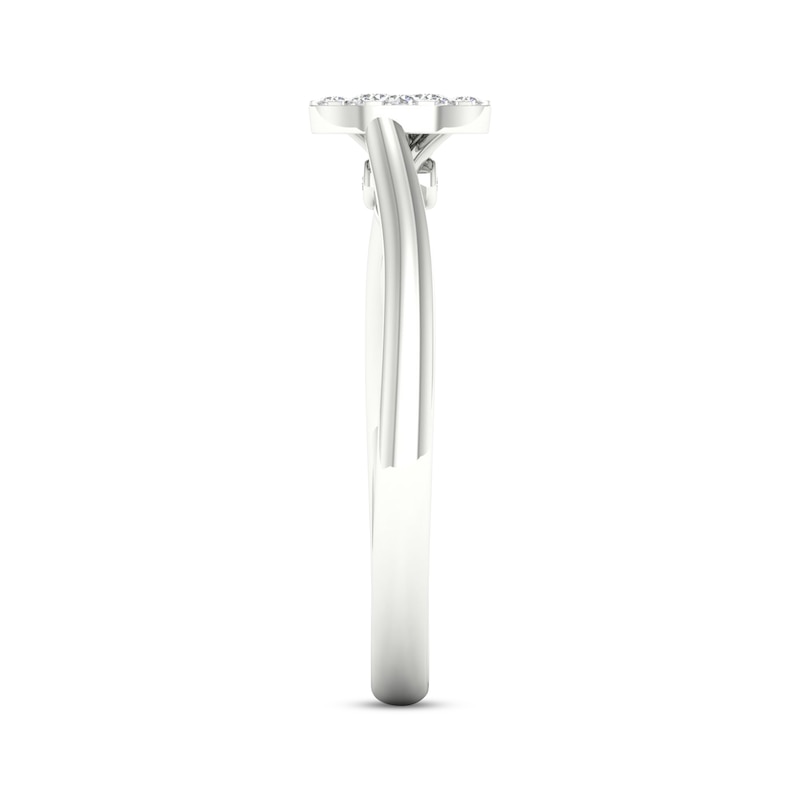 Main Image 3 of Multi-Diamond Oval Promise Ring 1/6 ct tw Sterling Silver