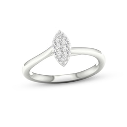 Multi-Diamond Marquise Promise Ring 1/6 ct tw Sterling Silver