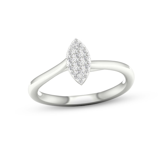 Multi-Diamond Marquise Promise Ring 1/6 ct tw Sterling Silver