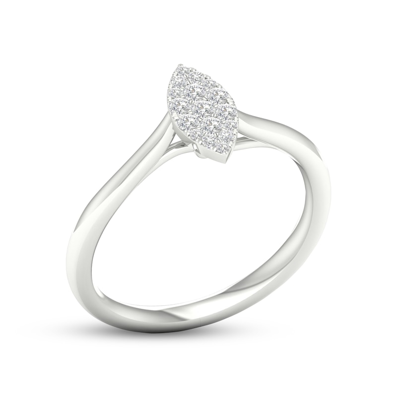 Main Image 2 of Multi-Diamond Marquise Promise Ring 1/6 ct tw Sterling Silver