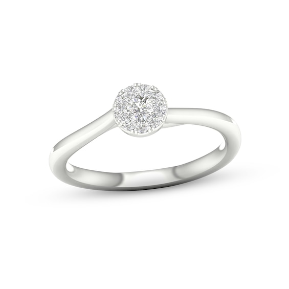 Multi-Diamond Circle Promise Ring 1/6 ct tw Sterling Silver