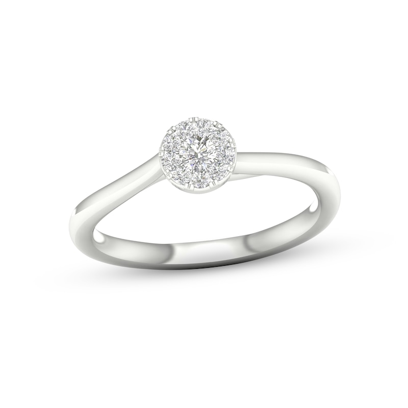 Main Image 1 of Multi-Diamond Circle Promise Ring 1/6 ct tw Sterling Silver