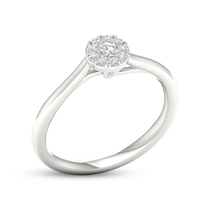 Main Image 2 of Multi-Diamond Circle Promise Ring 1/6 ct tw Sterling Silver