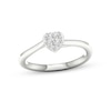 Thumbnail Image 0 of Multi-Diamond Center Heart Promise Ring 1/6 ct tw Round-cut Sterling Silver