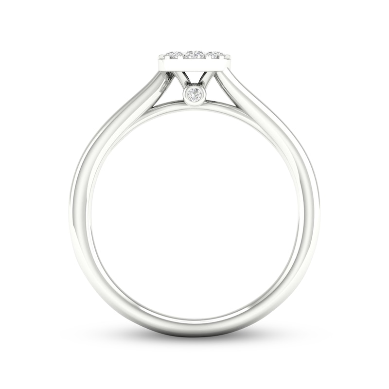 Main Image 4 of Multi-Diamond Heart Promise Ring 1/6 ct tw Sterling Silver