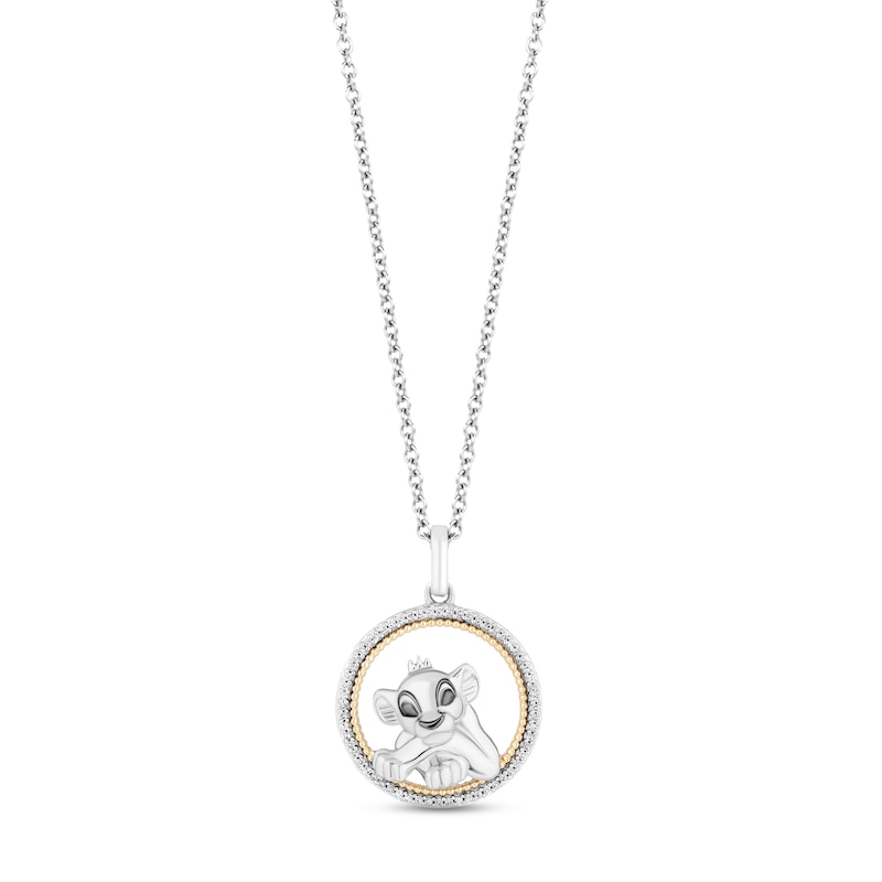 Main Image 1 of Disney Treasures The Lion King &quot;Simba&quot; Diamond Necklace 1/10 ct tw Sterling Silver & 10K Yellow Gold 17&quot;