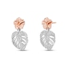 Thumbnail Image 0 of Disney Treasures Lilo & Stitch Diamond Palm Leaf Earrings 1/10 ct tw Sterling Silver & 10K Rose Gold
