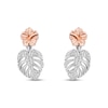 Thumbnail Image 1 of Disney Treasures Lilo & Stitch Diamond Palm Leaf Earrings 1/10 ct tw Sterling Silver & 10K Rose Gold