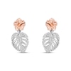 Thumbnail Image 2 of Disney Treasures Lilo & Stitch Diamond Palm Leaf Earrings 1/10 ct tw Sterling Silver & 10K Rose Gold