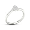 Thumbnail Image 1 of Multi-Diamond Center Oval Promise Ring 1/6 ct tw Round-cut Sterling Silver